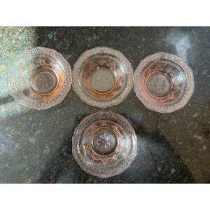 Federal Glass Normandie or Bouquet & Lattice Depression, Pink Berry Bowls (Qty.
